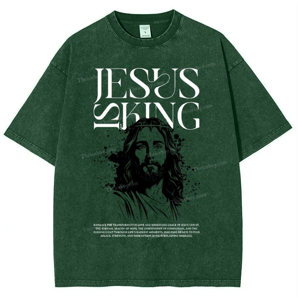 Jesus Is King Snowflake Vintage Washed T-Shirt