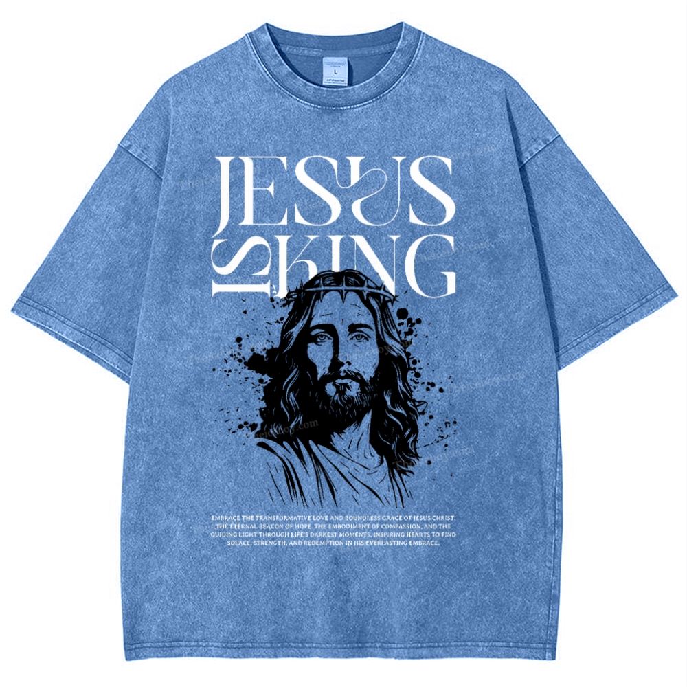 Jesus Is King Snowflake Vintage Washed T-Shirt