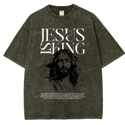 Jesus Is King Snowflake Vintage Washed T-Shirt