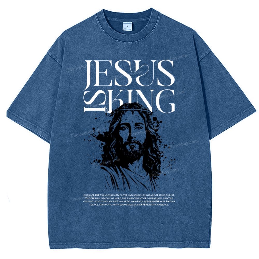 Jesus Is King Snowflake Vintage Washed T-Shirt