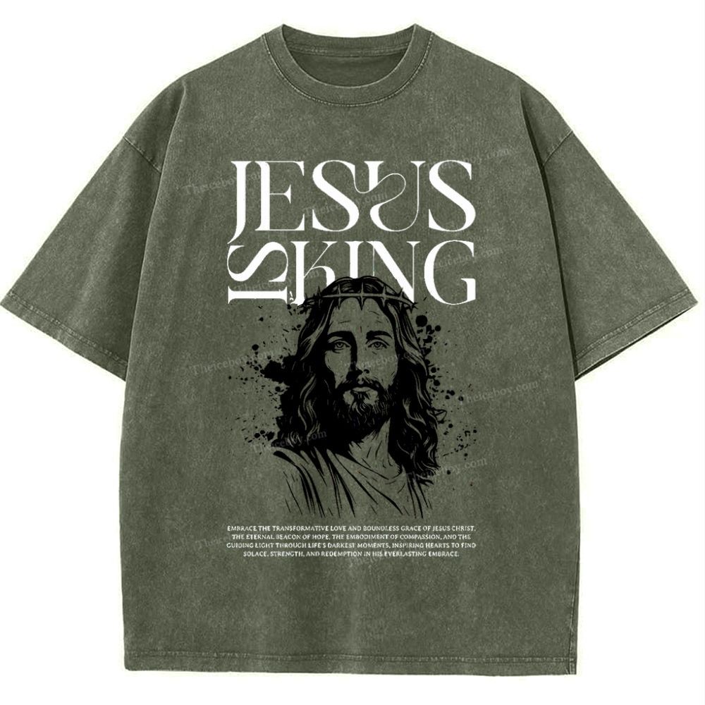 Jesus Is King Snowflake Vintage Washed T-Shirt