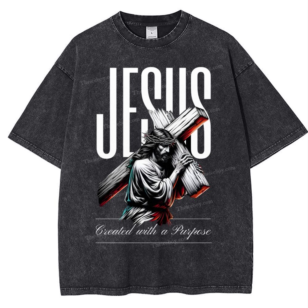 Jesus Snowflake Vintage Washed T-Shirt