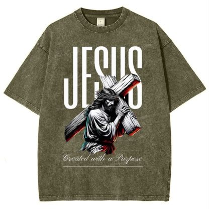 Jesus Snowflake Vintage Washed T-Shirt