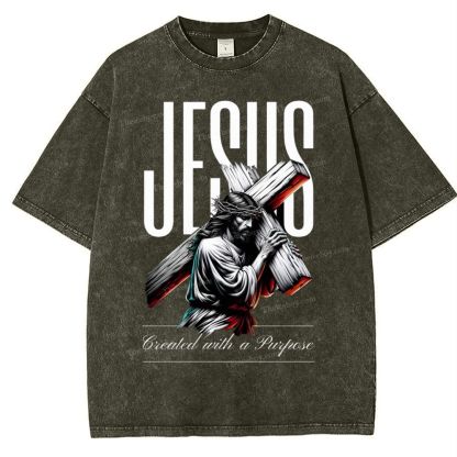Jesus Snowflake Vintage Washed T-Shirt