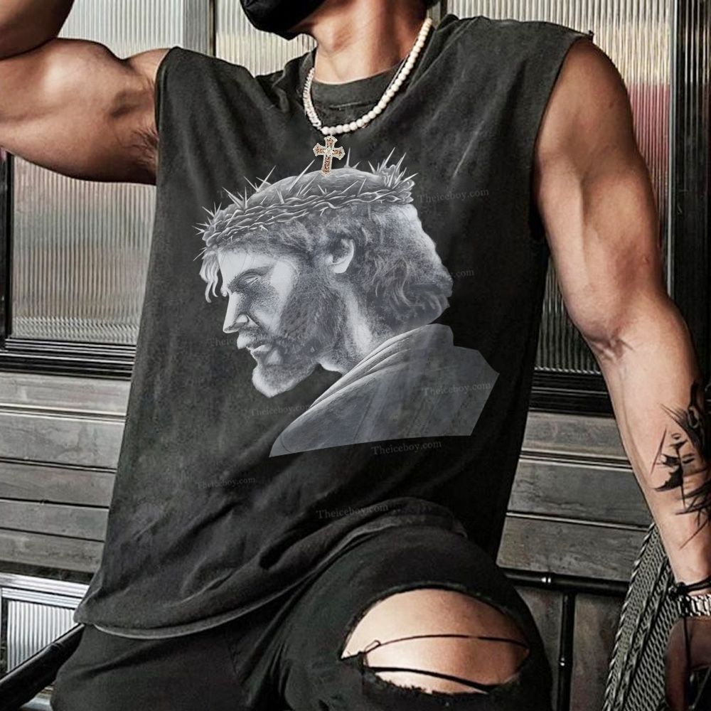 Jesus Christian Snowflake Washed Vest