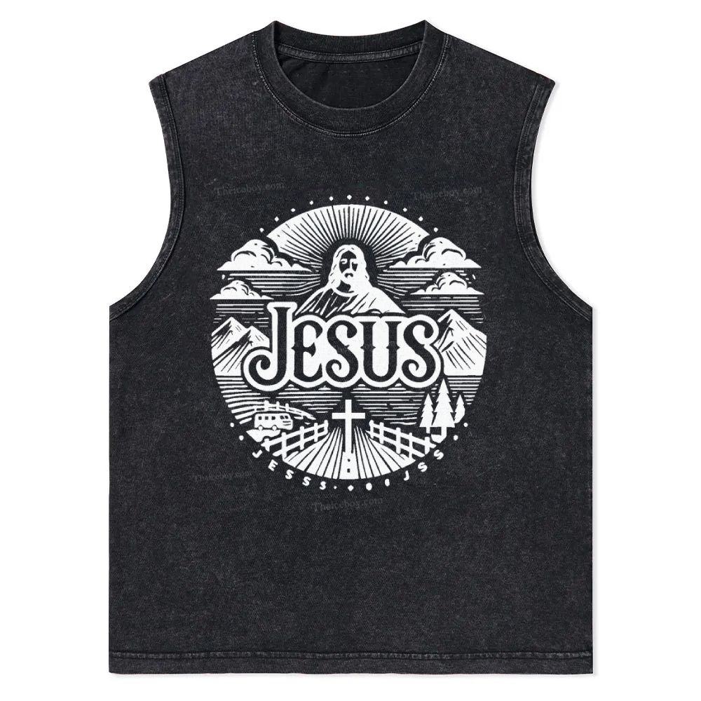 Jesus Christian Snowflake Washed Vest