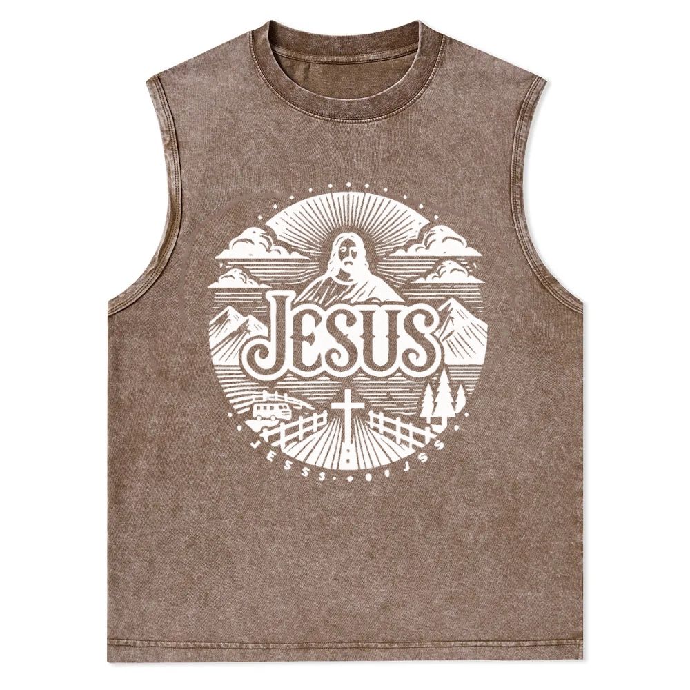 Jesus Christian Snowflake Washed Vest
