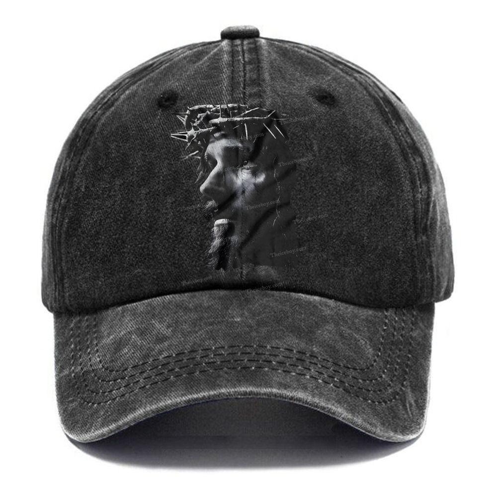 Jesus Sculpture Christian Vintage Washed Cap