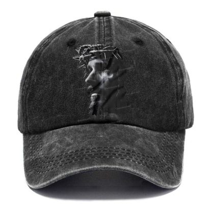 Jesus Sculpture Christian Vintage Washed Cap