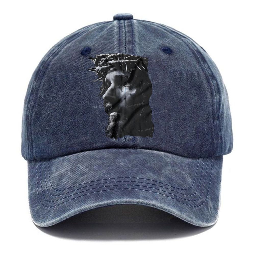 Jesus Sculpture Christian Vintage Washed Cap
