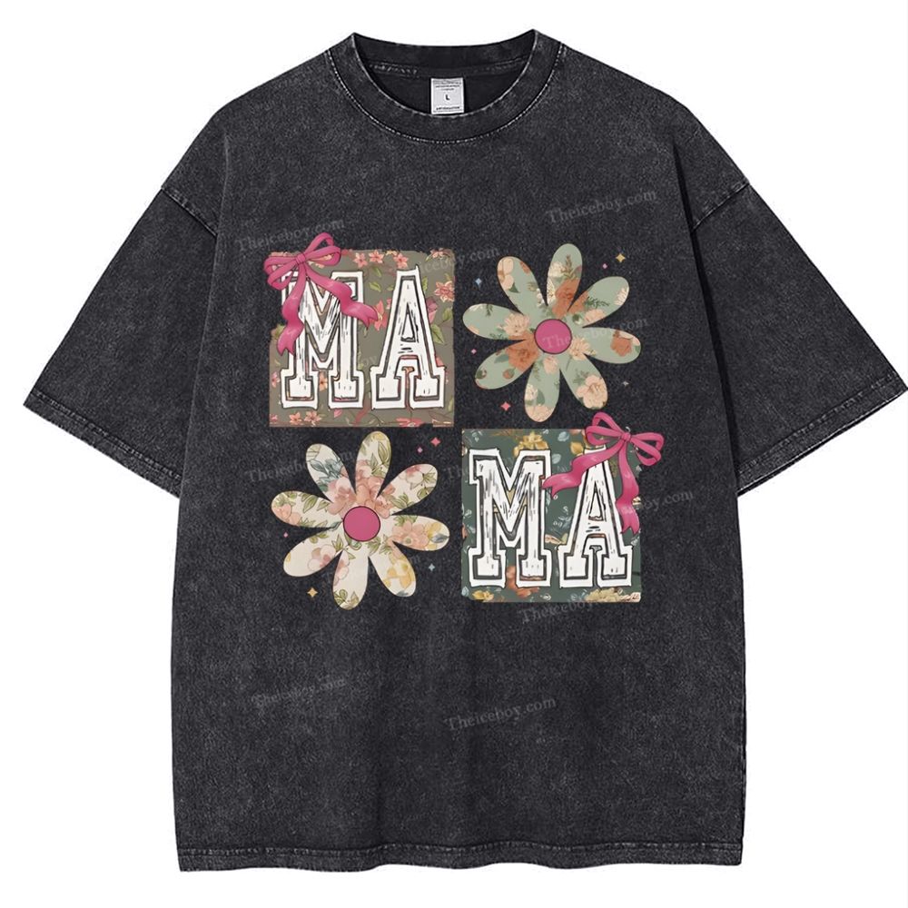 MaMa FlowersMother's Day Christ Washed T-Shirt
