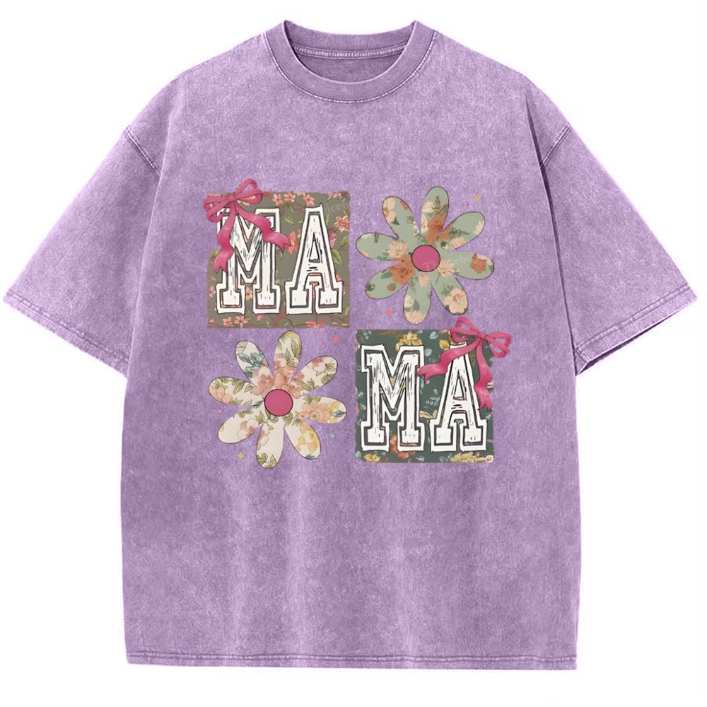 MaMa FlowersMother's Day Christ Washed T-Shirt