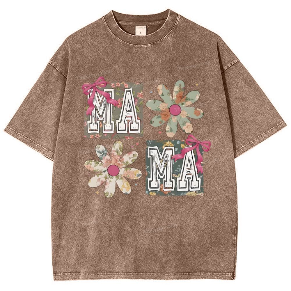 MaMa FlowersMother's Day Christ Washed T-Shirt