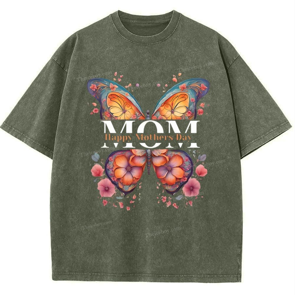 Mom Happy Mothers Day Mother's Day Christ Washed T-Shirt