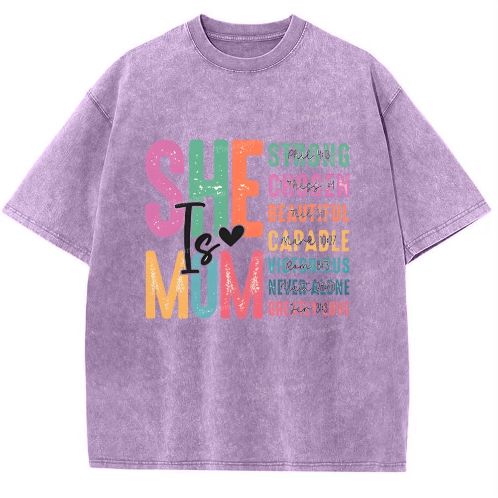 She Is Mom Mother's Day Christ Washed T-Shirt