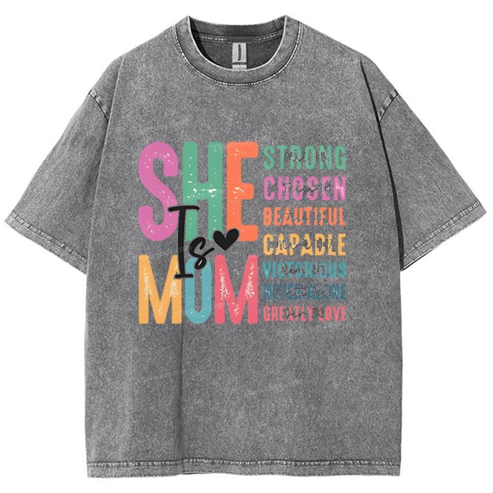 She Is Mom Mother's Day Christ Washed T-Shirt