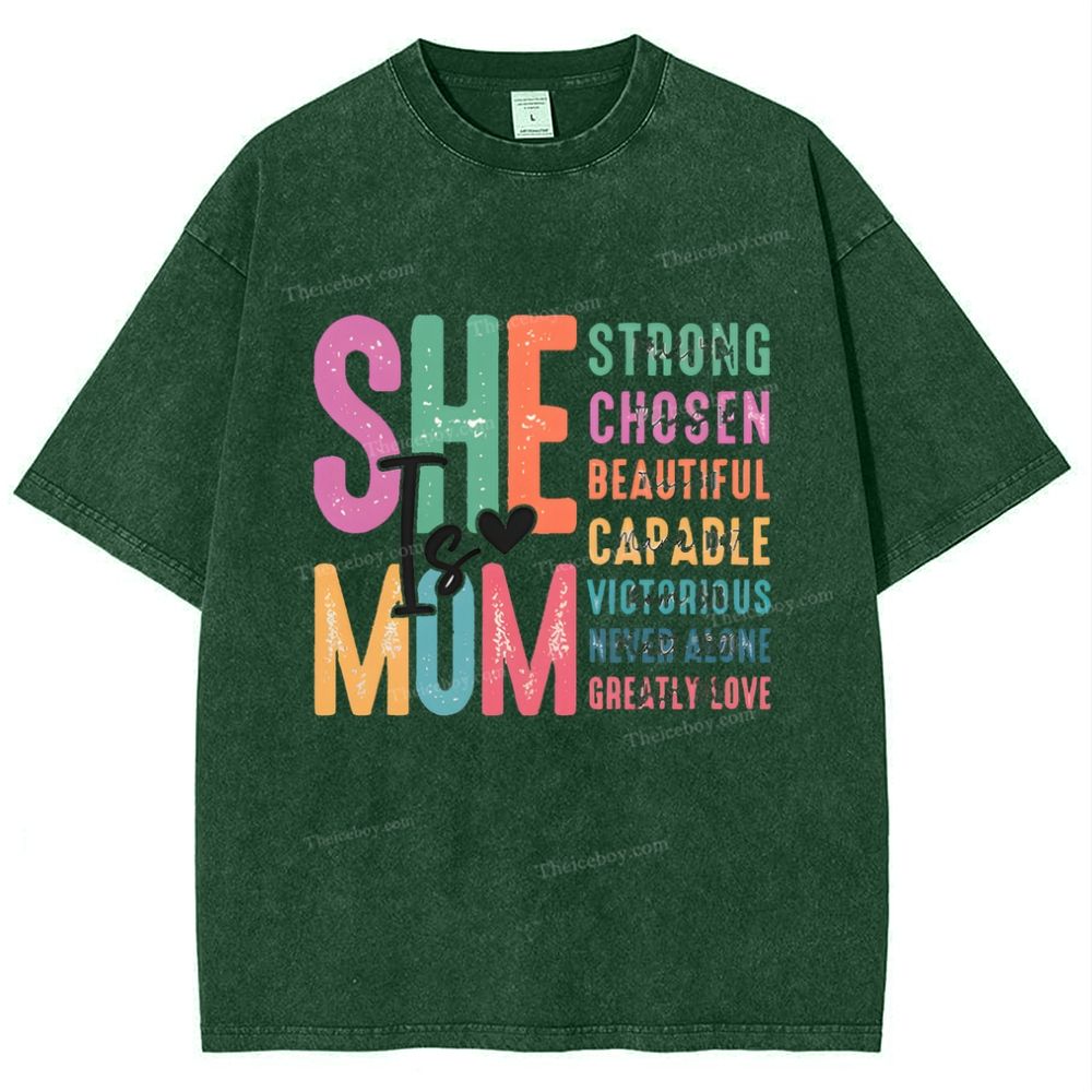 She Is Mom Mother's Day Christ Washed T-Shirt