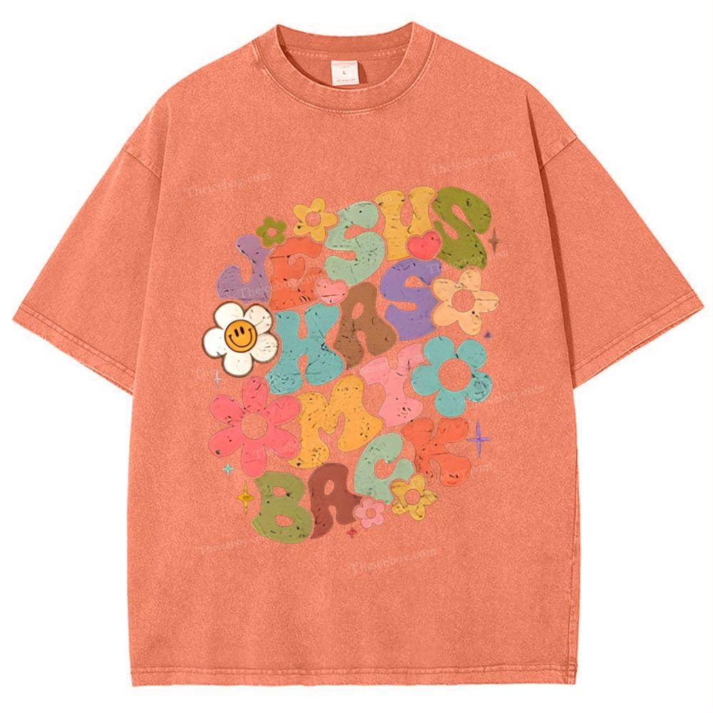 Jesus Has My Back Mother's Day Christ Washed T-Shirt