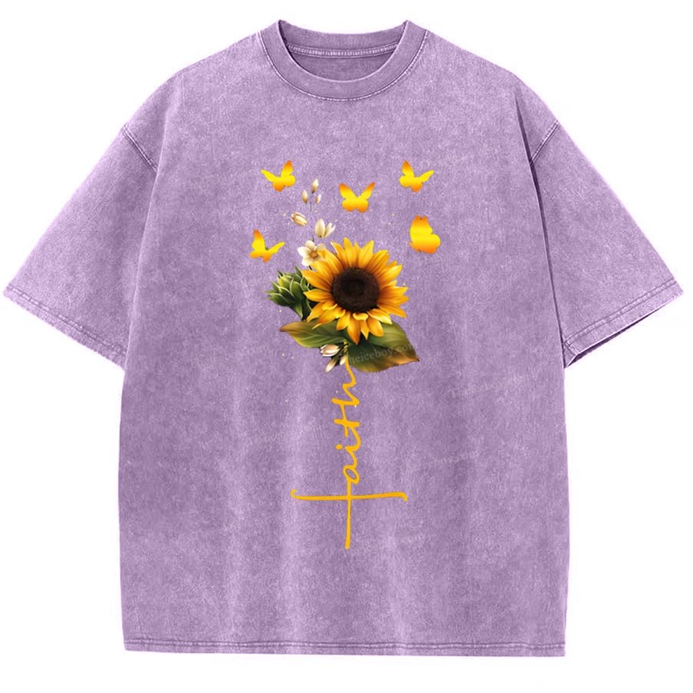 Be Like A Sunflower Follow The Son Mother's Day Christ Washed T-Shirt