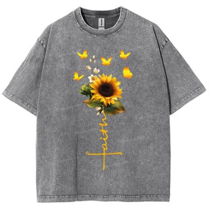Be Like A Sunflower Follow The Son Mother's Day Christ Washed T-Shirt