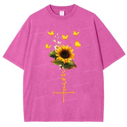 Be Like A Sunflower Follow The Son Mother's Day Christ Washed T-Shirt