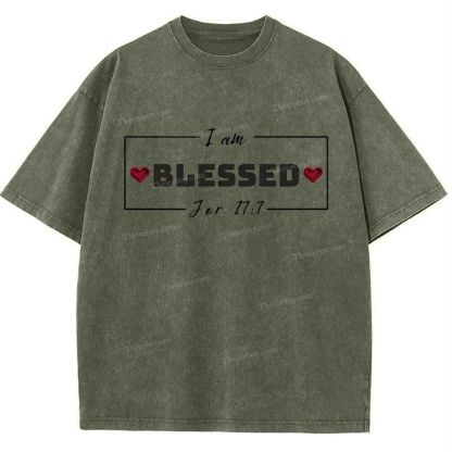 I Am Blessed Jer 17:7 Mother's Day Christ Washed T-Shirt