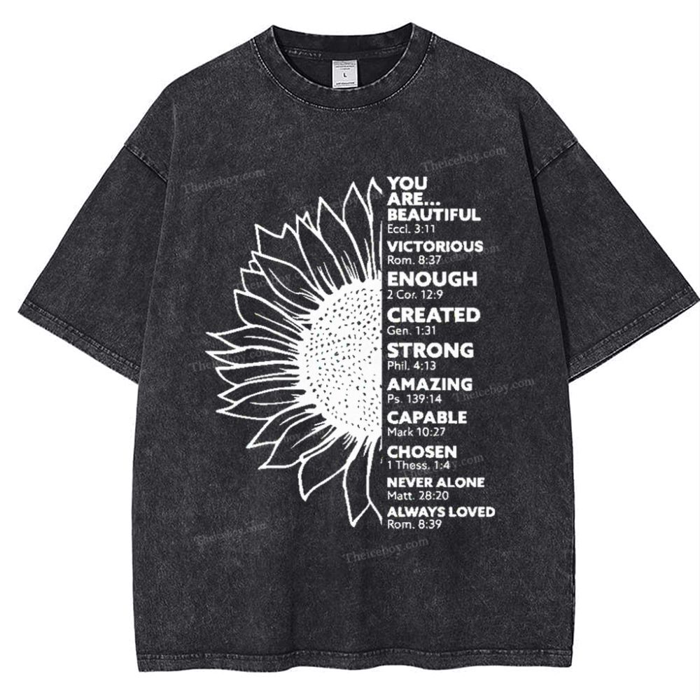 Be Like A Sunflower Follow The Son Mother's Day Christ Washed T-Shirt