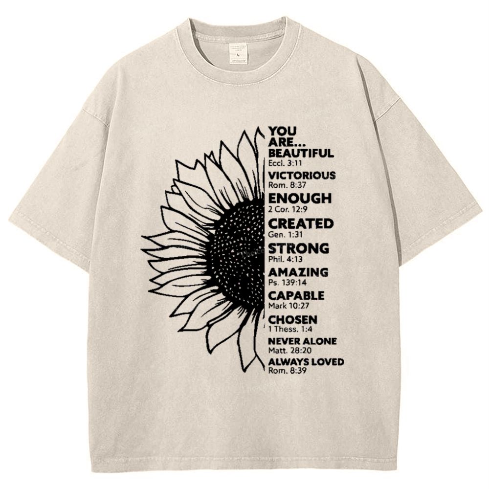 Be Like A Sunflower Follow The Son Mother's Day Christ Washed T-Shirt