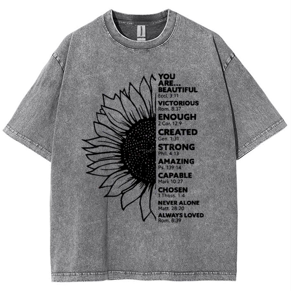 Be Like A Sunflower Follow The Son Mother's Day Christ Washed T-Shirt