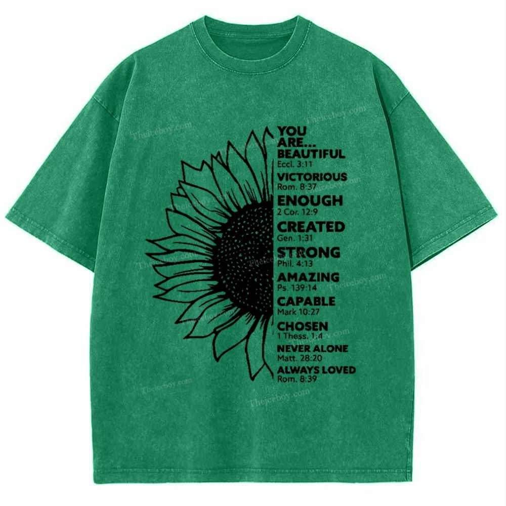 Be Like A Sunflower Follow The Son Mother's Day Christ Washed T-Shirt