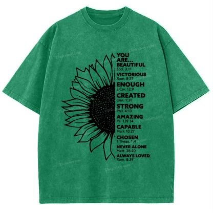 Be Like A Sunflower Follow The Son Mother's Day Christ Washed T-Shirt