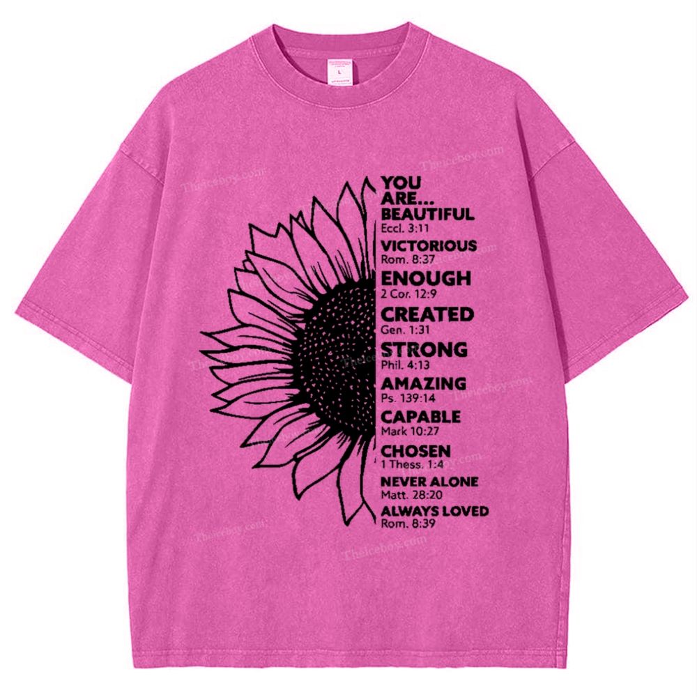 Be Like A Sunflower Follow The Son Mother's Day Christ Washed T-Shirt