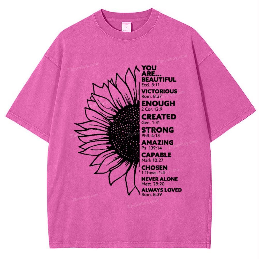 Be Like A Sunflower Follow The Son Mother's Day Christ Washed T-Shirt