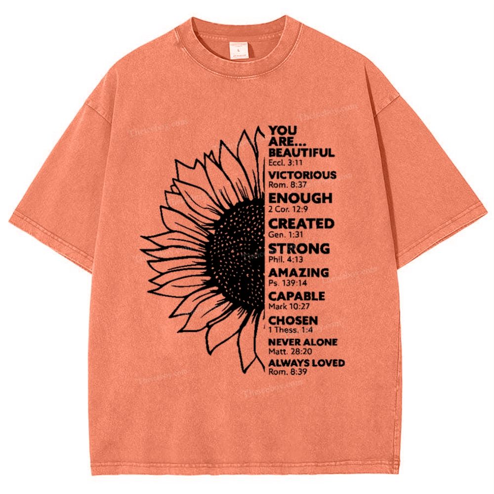 Be Like A Sunflower Follow The Son Mother's Day Christ Washed T-Shirt