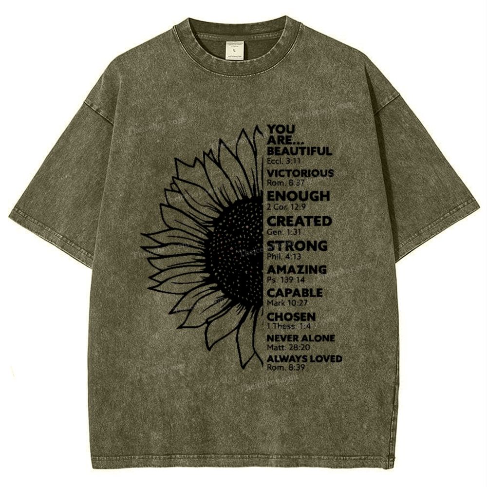 Be Like A Sunflower Follow The Son Mother's Day Christ Washed T-Shirt