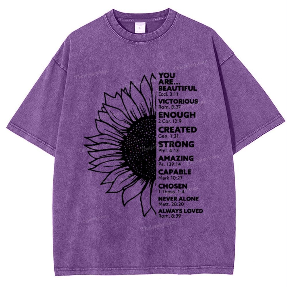 Be Like A Sunflower Follow The Son Mother's Day Christ Washed T-Shirt