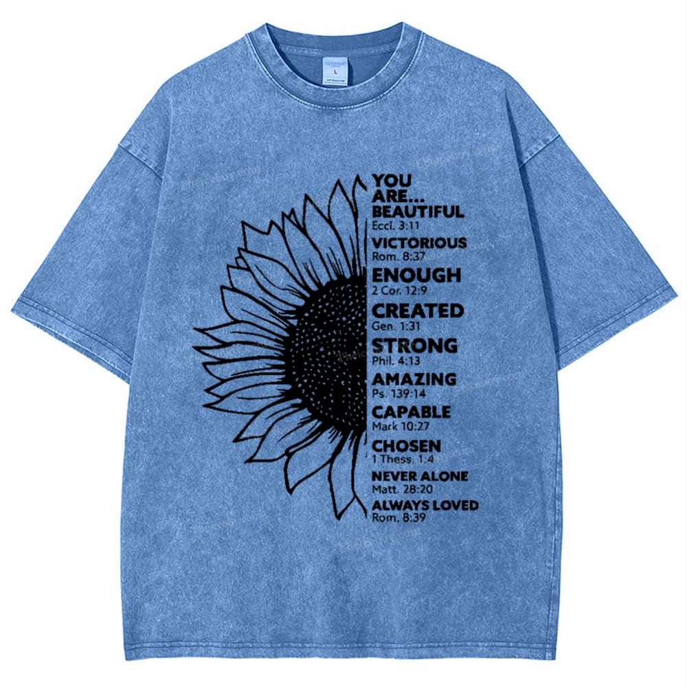 Be Like A Sunflower Follow The Son Mother's Day Christ Washed T-Shirt