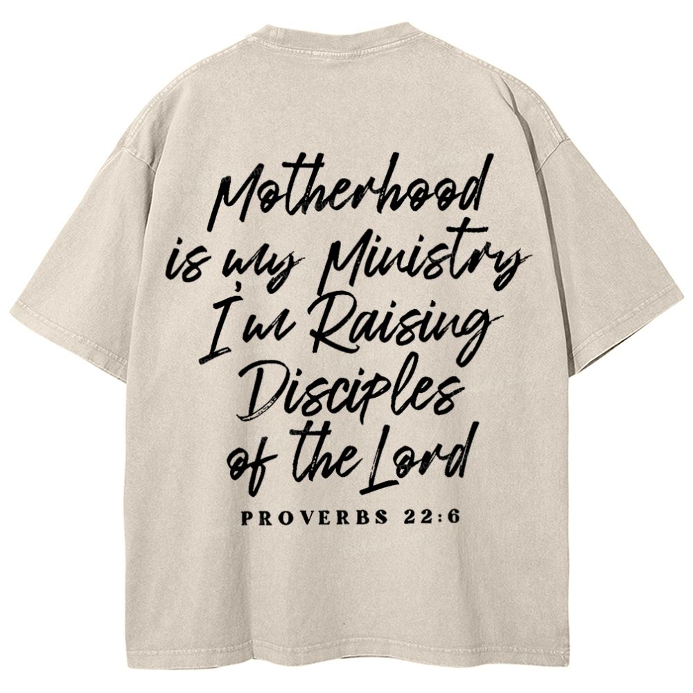 Mama Motherhood Is Way  Mother's Day Christ Washed T-Shirt