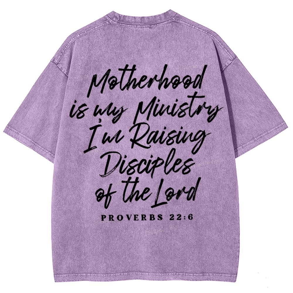 Mama Motherhood Is Way  Mother's Day Christ Washed T-Shirt