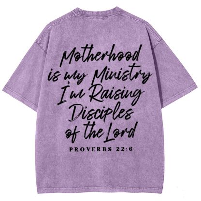 Mama Motherhood Is Way  Mother's Day Christ Washed T-Shirt