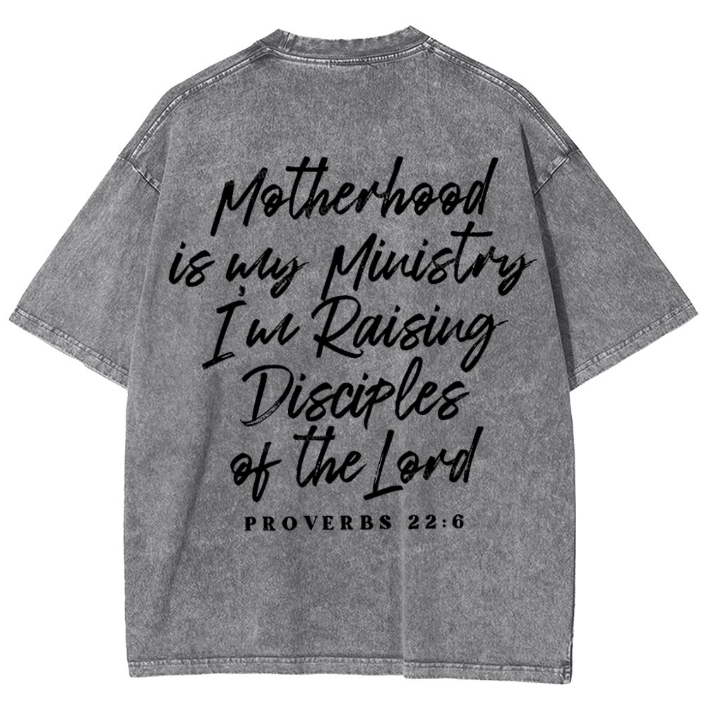 Mama Motherhood Is Way  Mother's Day Christ Washed T-Shirt