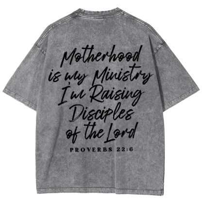 Mama Motherhood Is Way  Mother's Day Christ Washed T-Shirt
