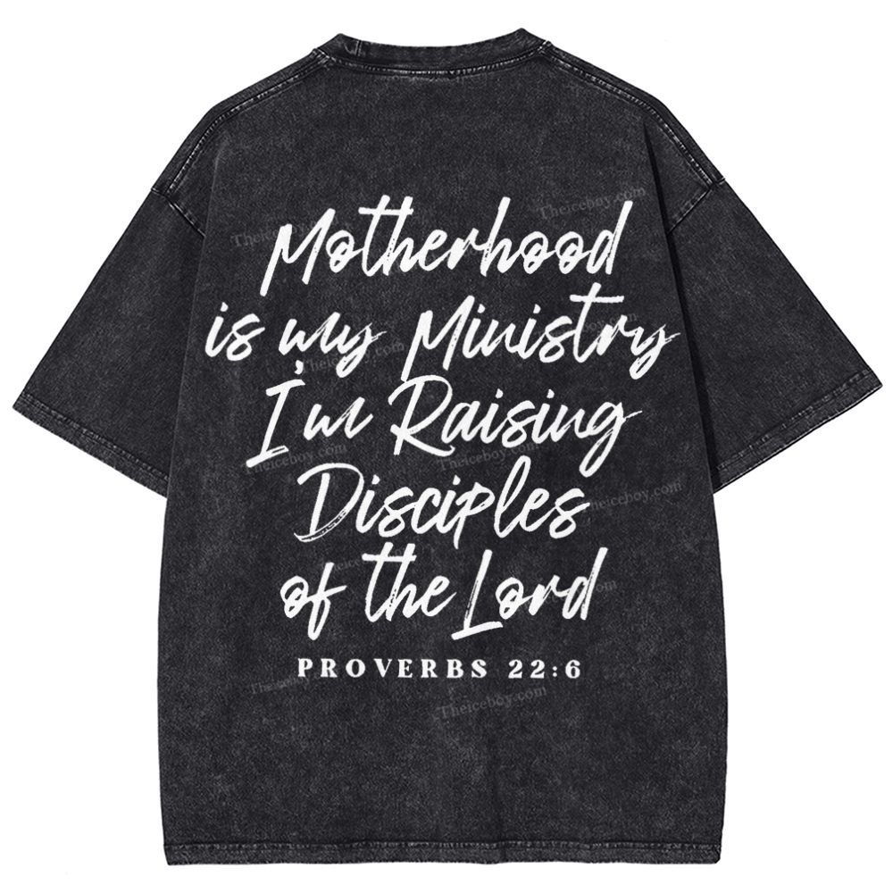 Mama Motherhood Is Way  Mother's Day Christ Washed T-Shirt