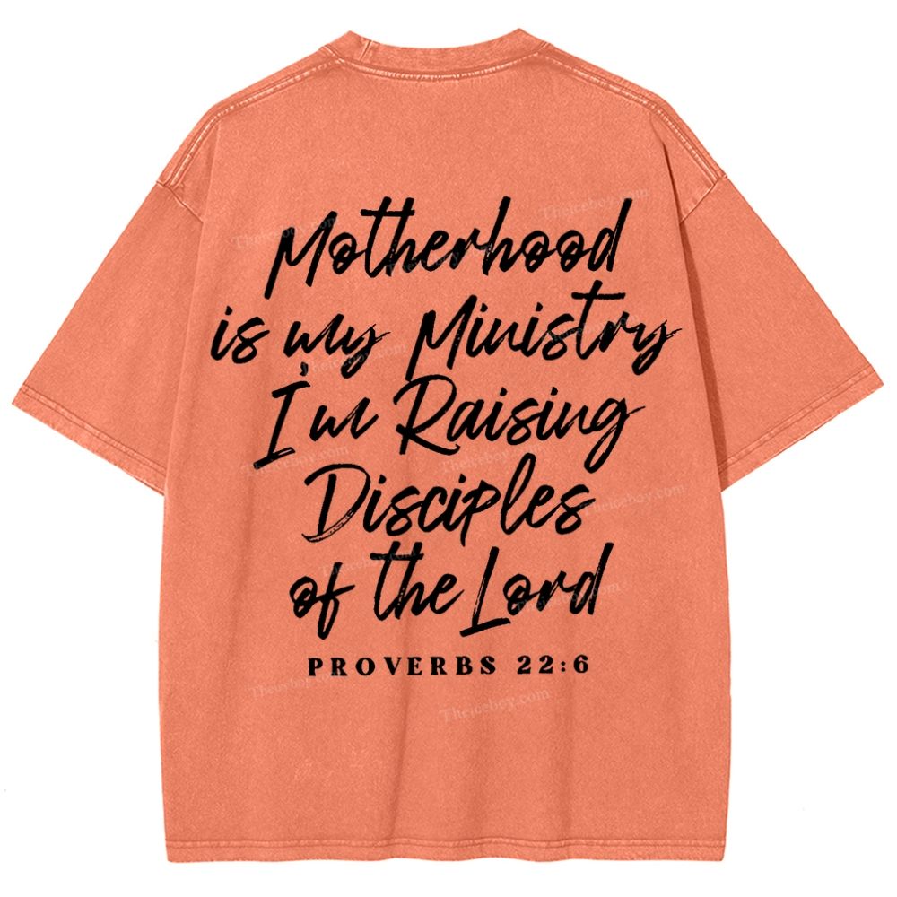 Mama Motherhood Is Way  Mother's Day Christ Washed T-Shirt