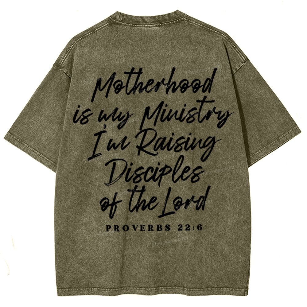 Mama Motherhood Is Way  Mother's Day Christ Washed T-Shirt