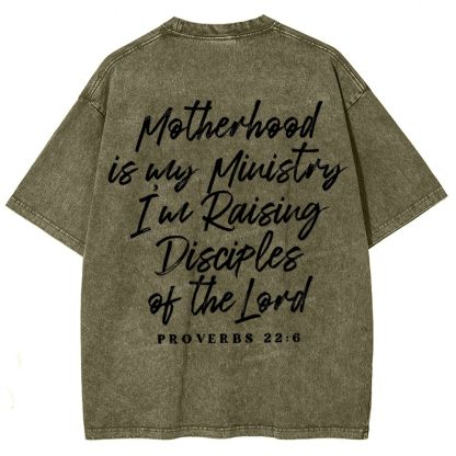 Mama Motherhood Is Way  Mother's Day Christ Washed T-Shirt