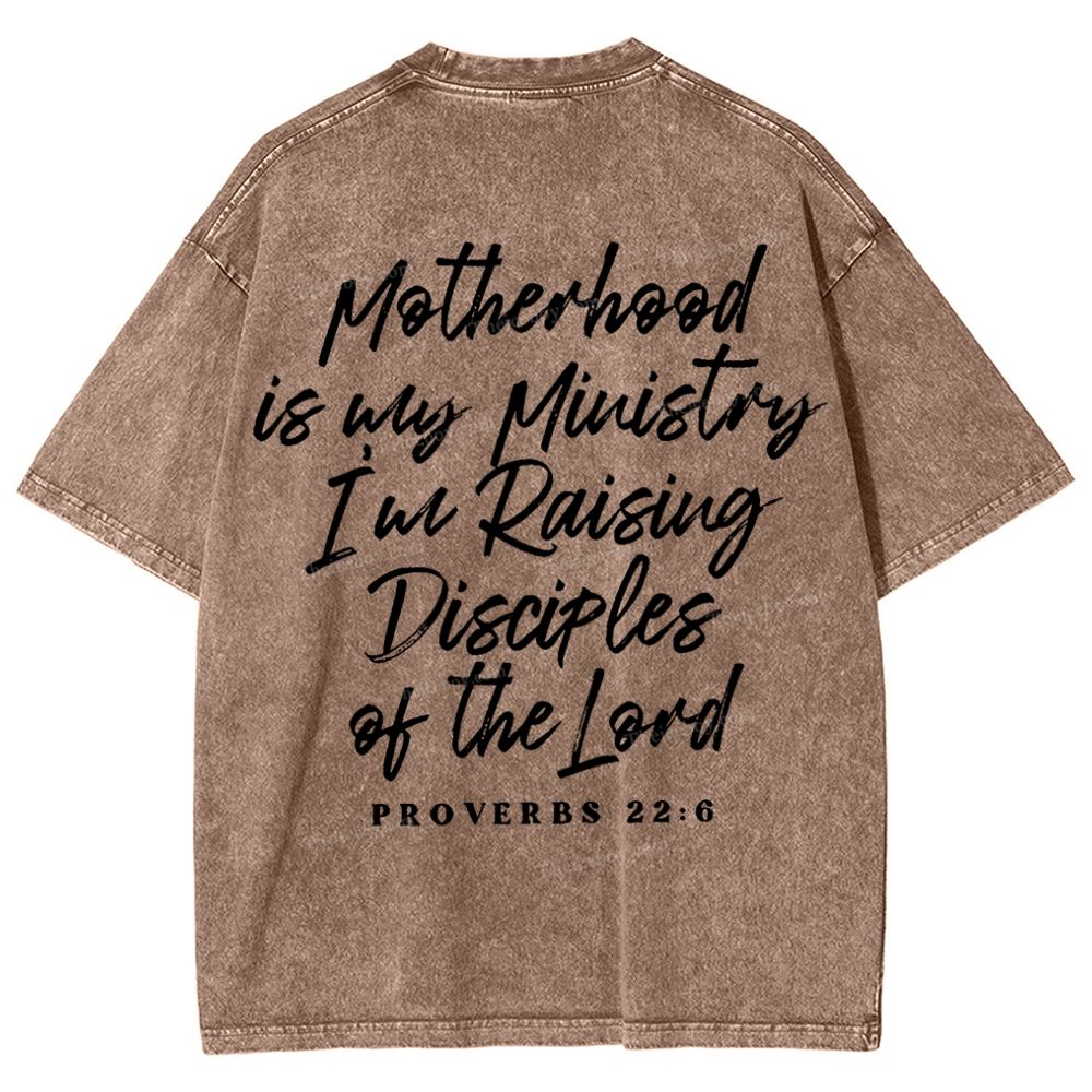 Mama Motherhood Is Way  Mother's Day Christ Washed T-Shirt