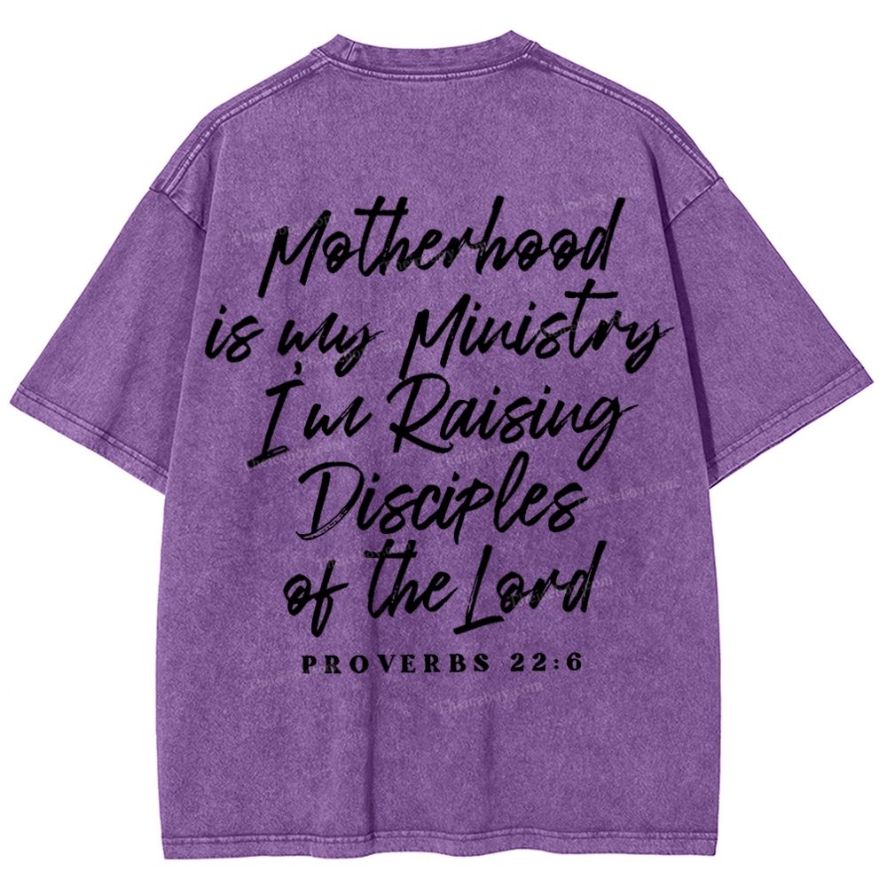 Mama Motherhood Is Way  Mother's Day Christ Washed T-Shirt