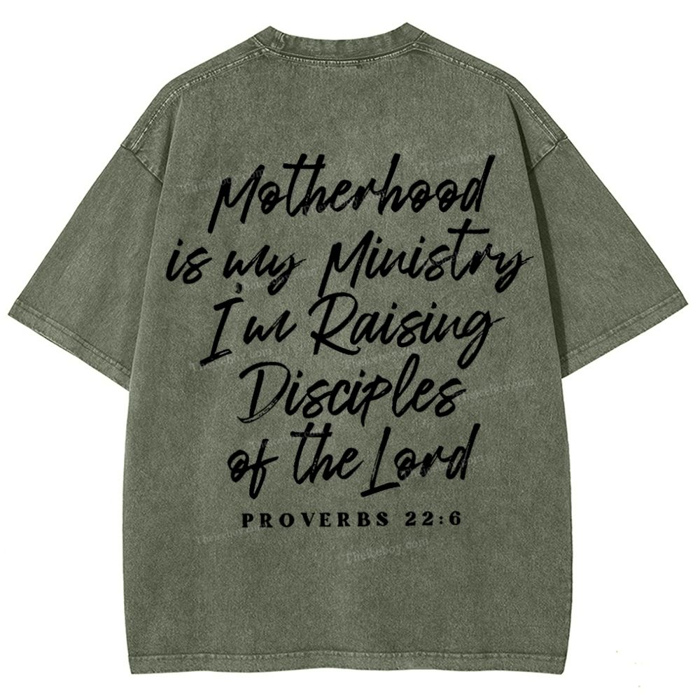 Mama Motherhood Is Way  Mother's Day Christ Washed T-Shirt