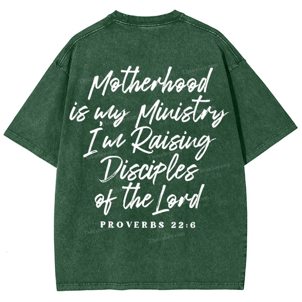 Mama Motherhood Is Way  Mother's Day Christ Washed T-Shirt